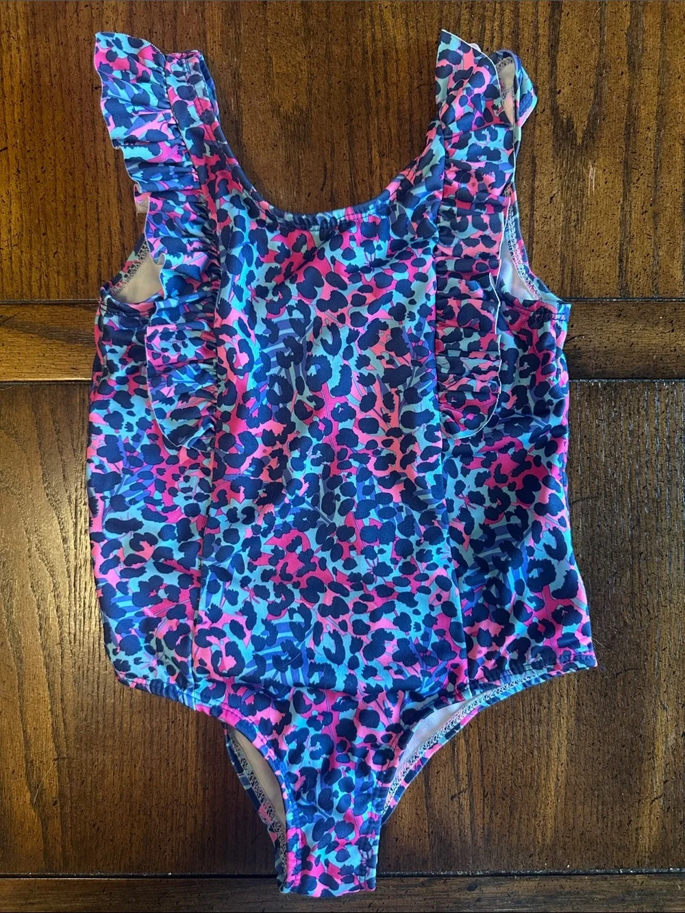 PINK PLATINUM | Girls' Multi-Color Leopard Ruffle One-Piece Swimsuit Size 6X